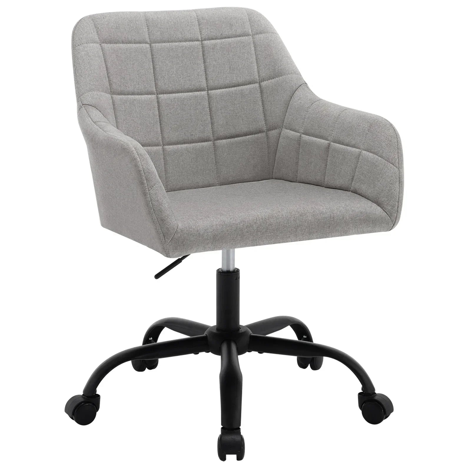 Höhenverstellbarer Ergonomischer Bürostuhl mit Rollen – Drehbar – Mit Armlehnen – 58 x 77–85 x 60,5 cm