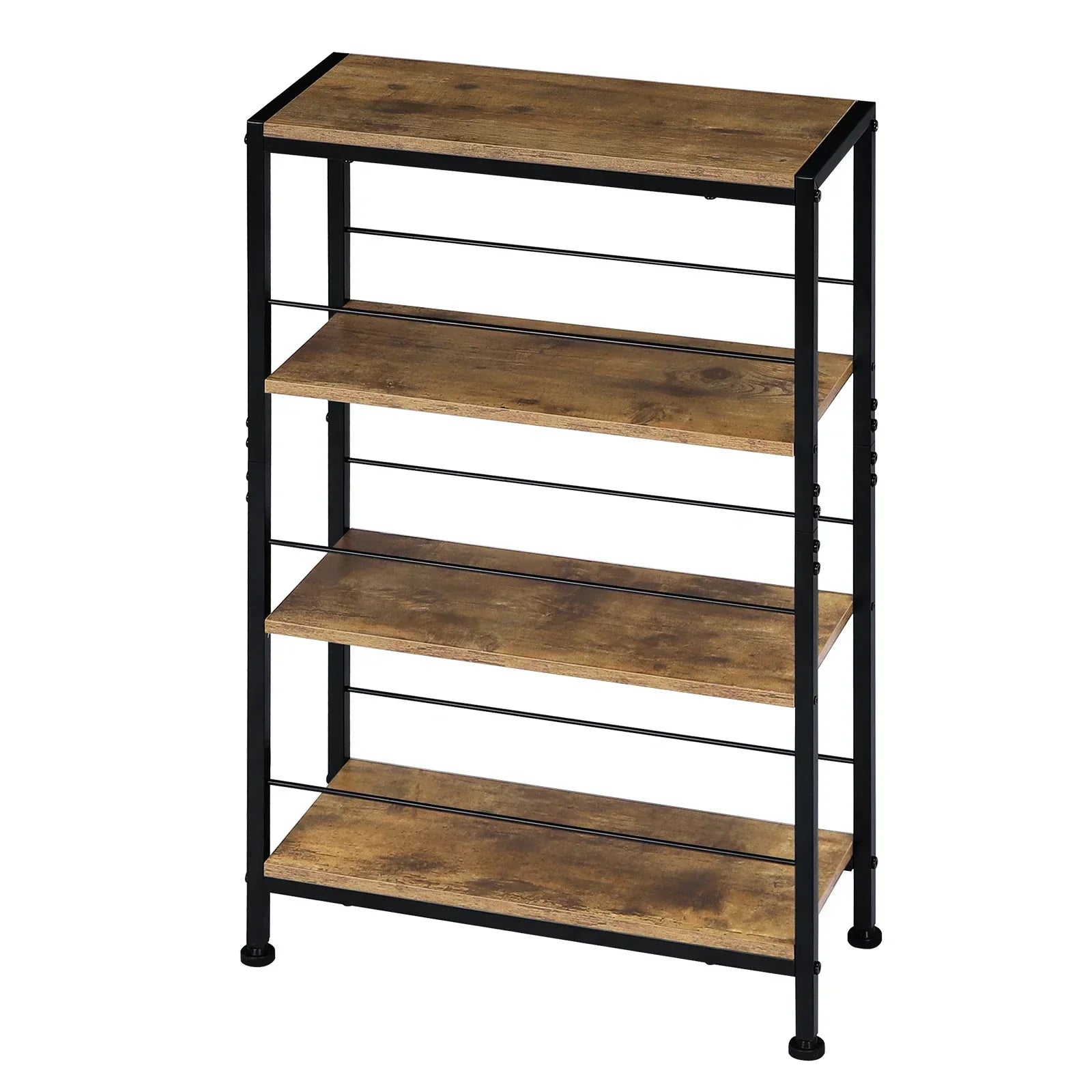 Schmales Leiter-Bücherregal mit 4 Ablagen – MDF & Metall – 50 x 20 x 78 cm – Weiß