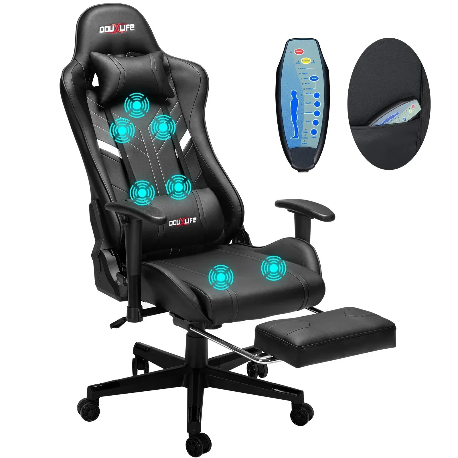 Gaming-Stuhl – Hohe Rückenlehne, Verstellbar, PU-Stoff – Verschiedene Farben