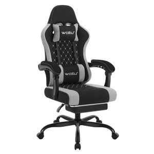 Gaming-Stuhl mit Fußstütze – Drehbar, Verstellbare Kopfstütze – 70 x 70 x 127 cm – Mehrere Farben